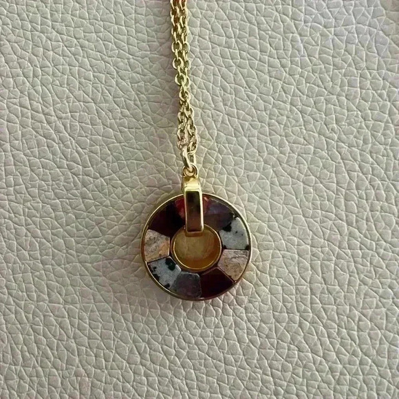 J Crew Semi Precious Stone Wheel Necklace - Picture 3 of 4